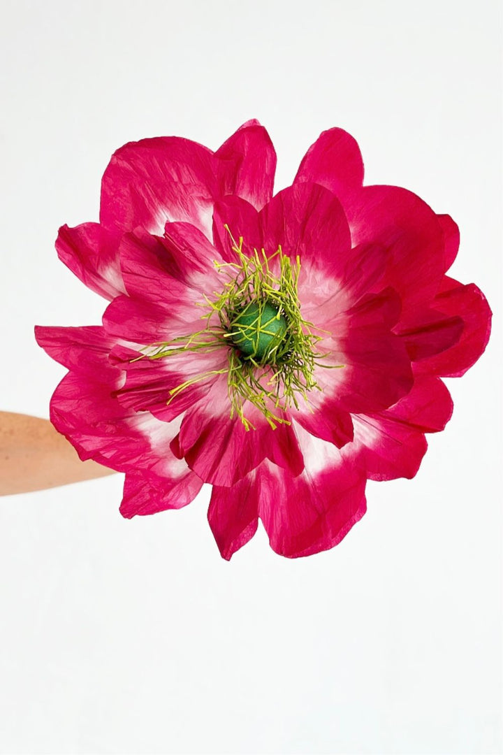 Poppy Paper Flower- Claret/Pink
