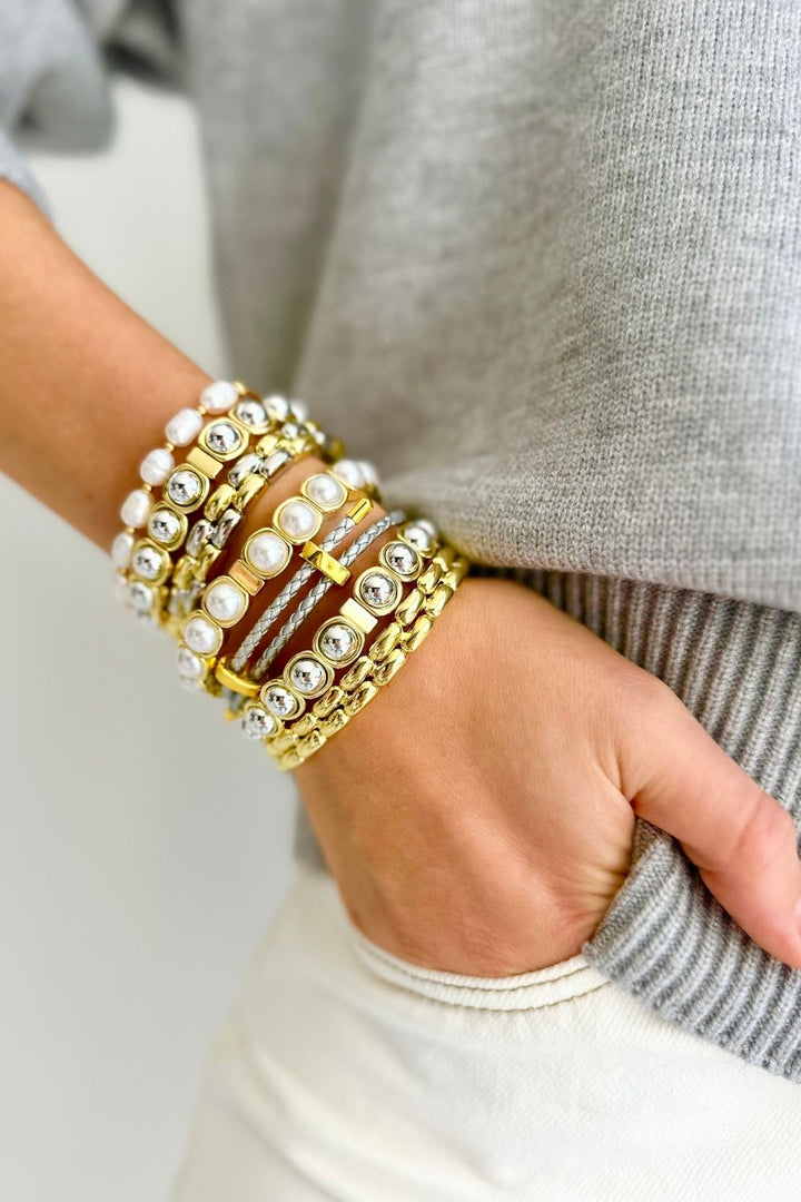 Stirling bracelet - Gold and Pearl
