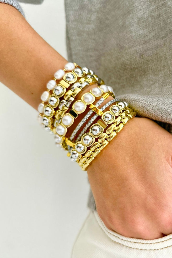 Stirling bracelet - Gold and Pearl