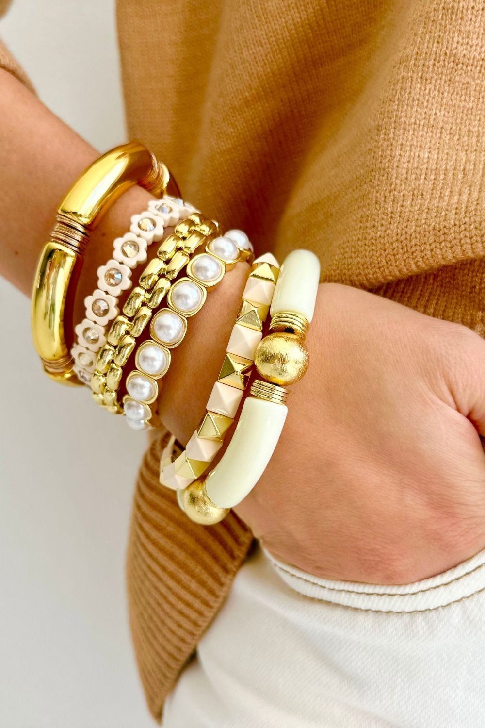 Stirling bracelet - Gold and Pearl