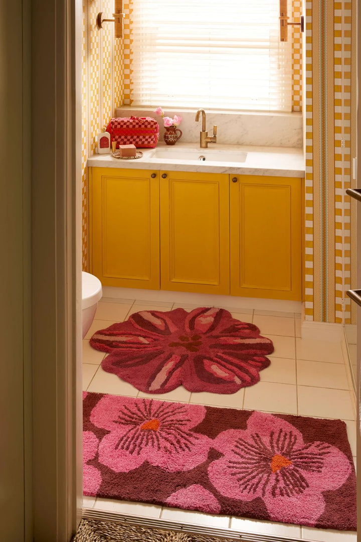 Jardin Pink Long Bath Mat