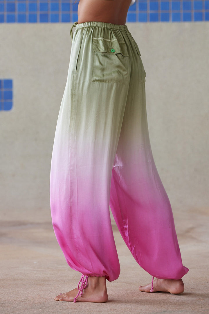 Pippa - Aster Pant - Olive / Hot Pink