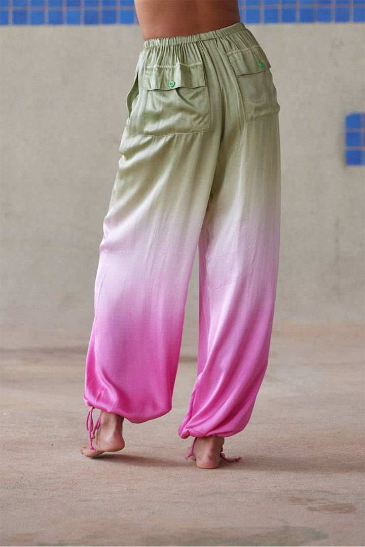 Pippa - Aster Pant - Olive / Hot Pink