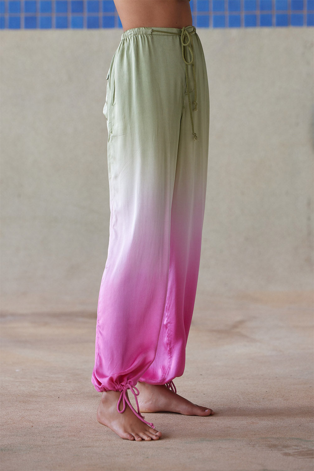 Pippa - Aster Pant - Olive / Hot Pink