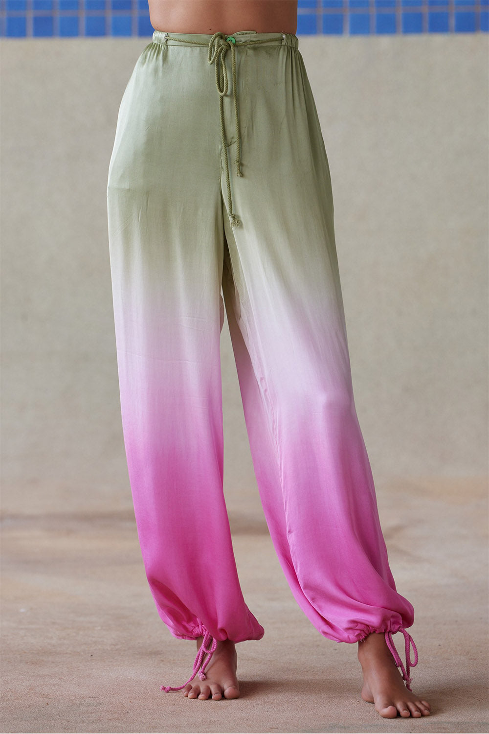 Pippa - Aster Pant - Olive / Hot Pink