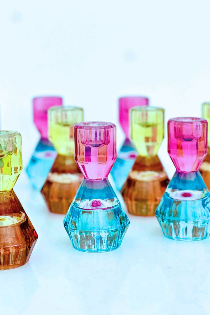 Amber Candle Stick Holder