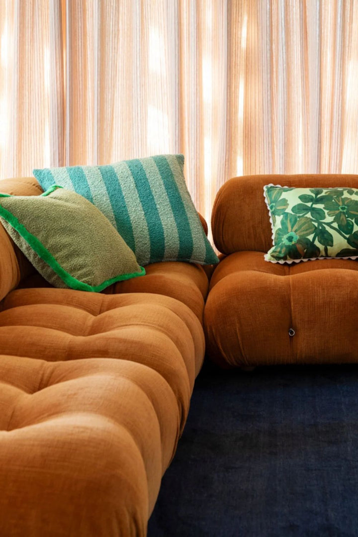 Boucle Stripe Mint 60cm Cushion