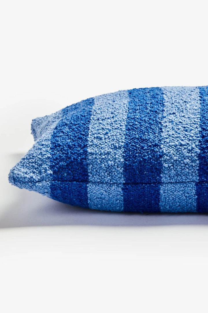 Boucle Stripe Blue Cushion 60x40cm
