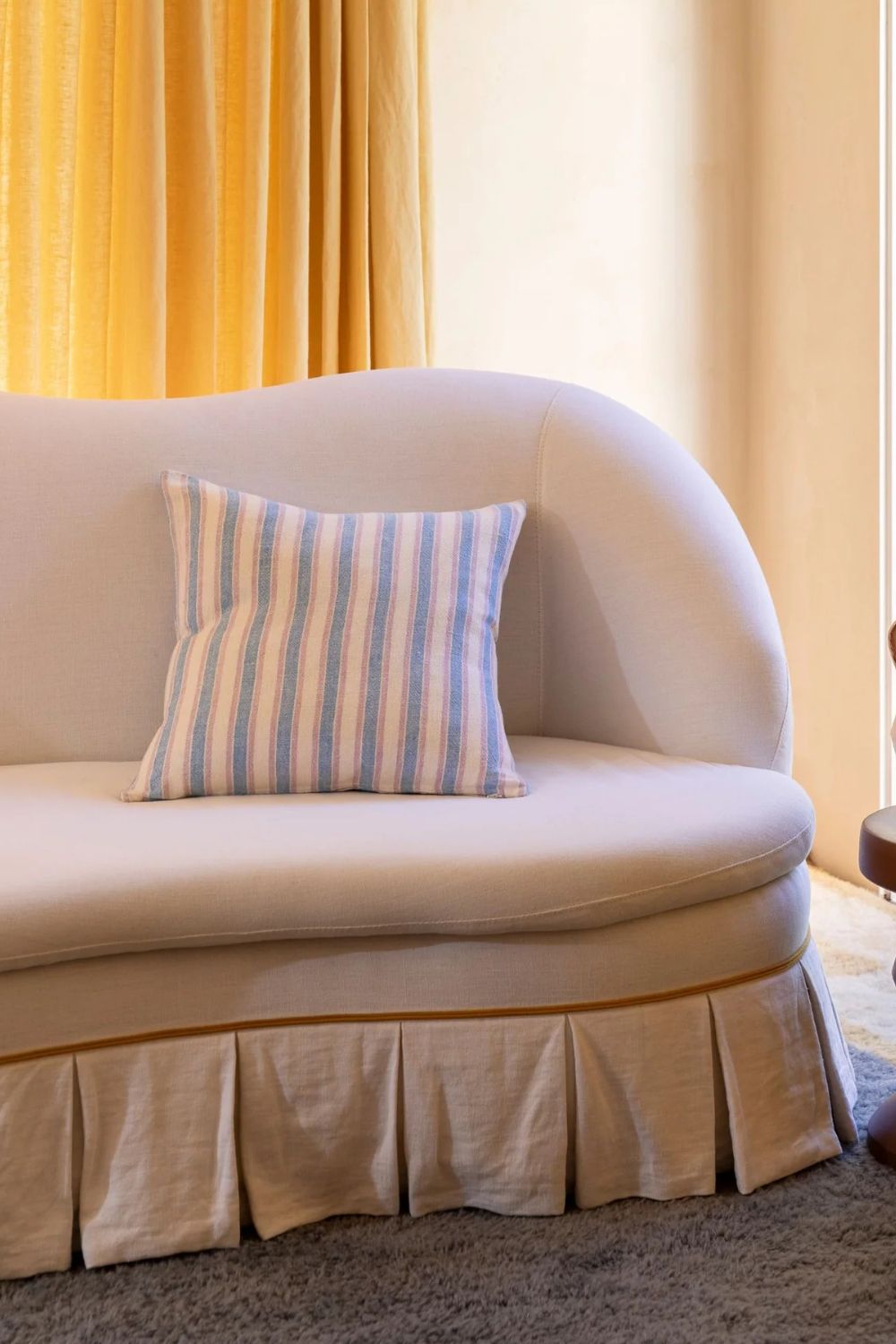 Linear Blue 50cm Linen Cushion