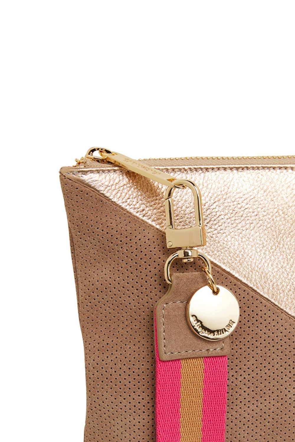 PAIGE CLUTCH SPLICE - FAWN AND ROSE GOLD