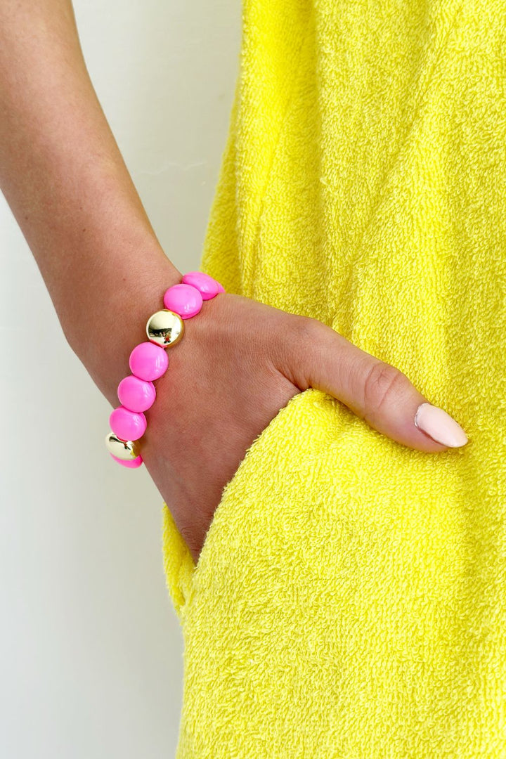 Bubble Bracelet | Hot Pink & Gold