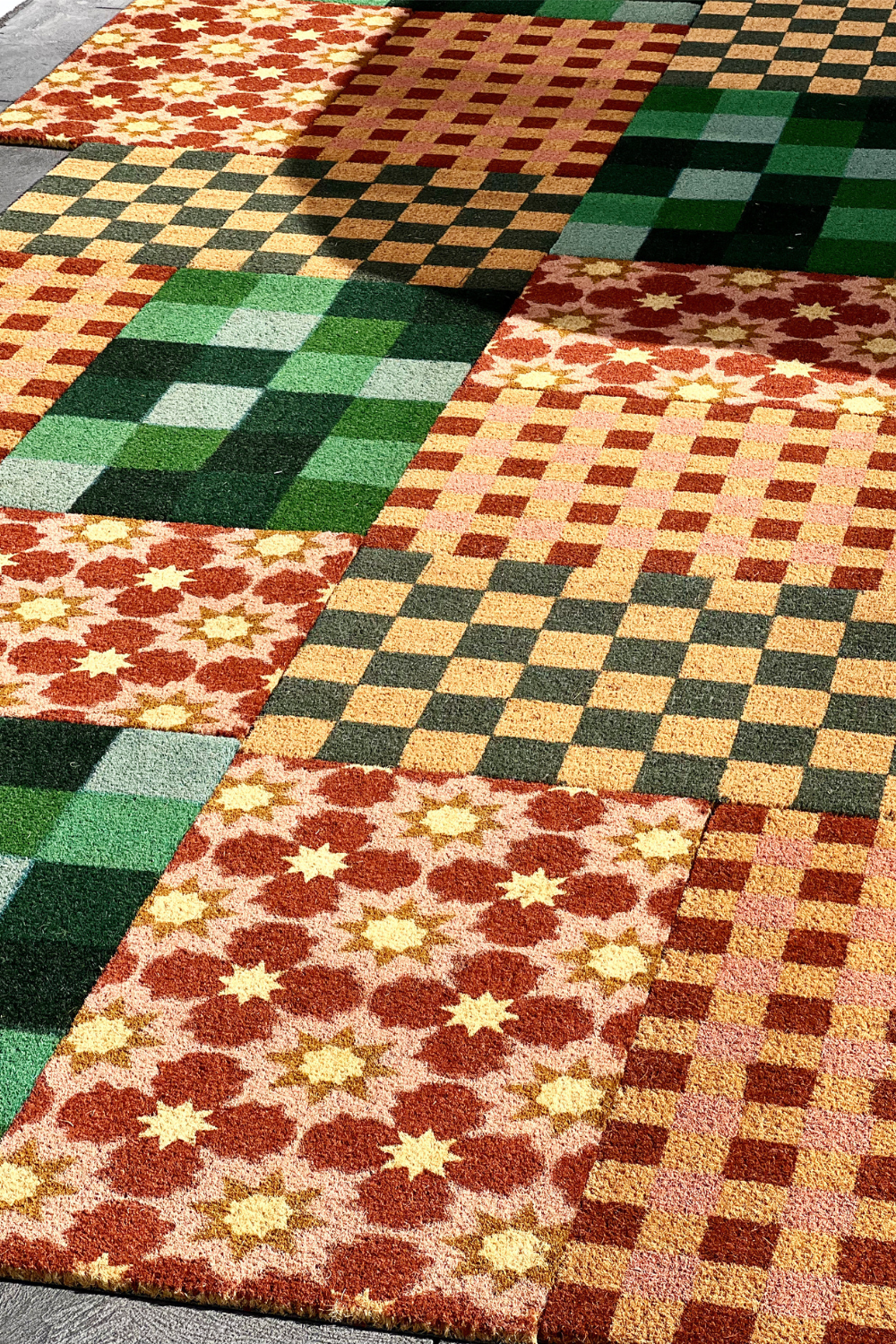 Doormat Checker Green