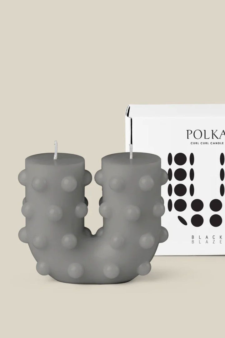 Polka Curl Curl Candle - Grey