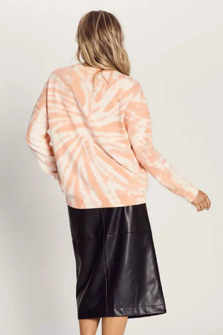 THE SLOUCH SWEAT - PEACH TIE DYE