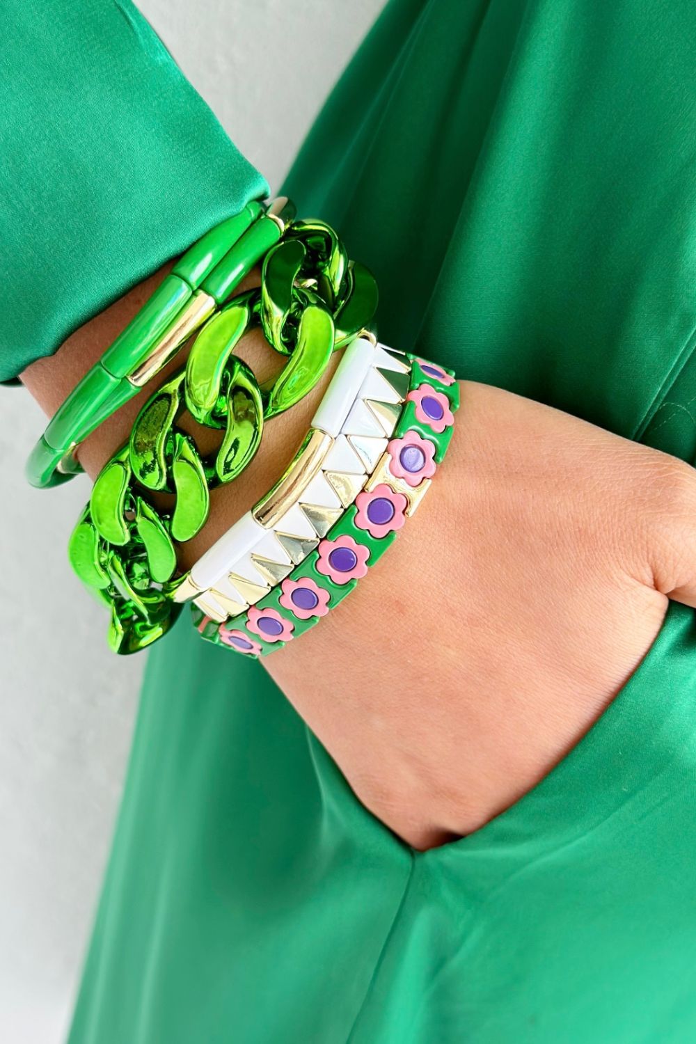 Tube Bracelet Solid - Green