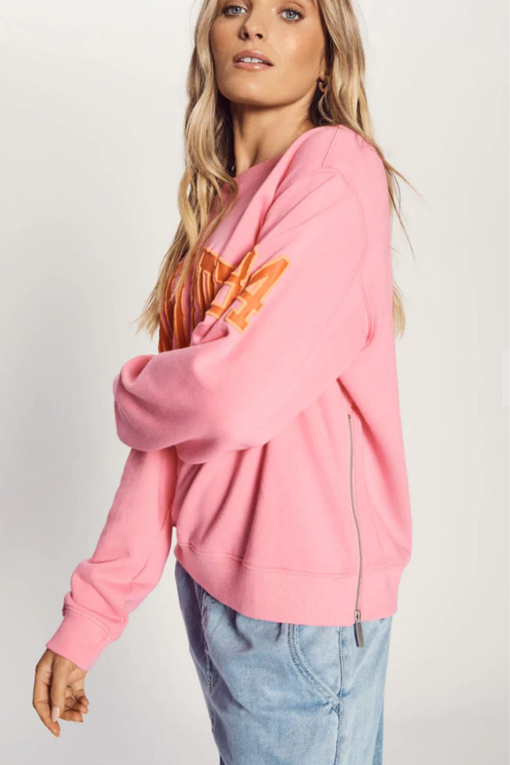 THE SLIM ZIP SWEAT - CANDY PINK MALIBU