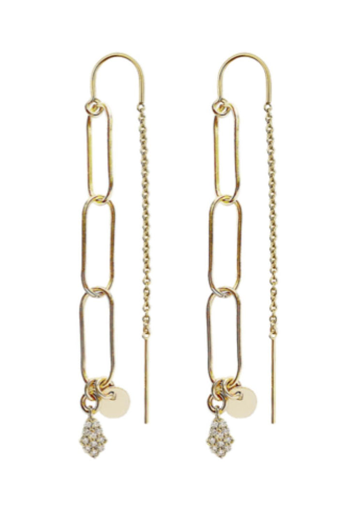 MARCEL CHARM THREAD EARRINGS - GOLD