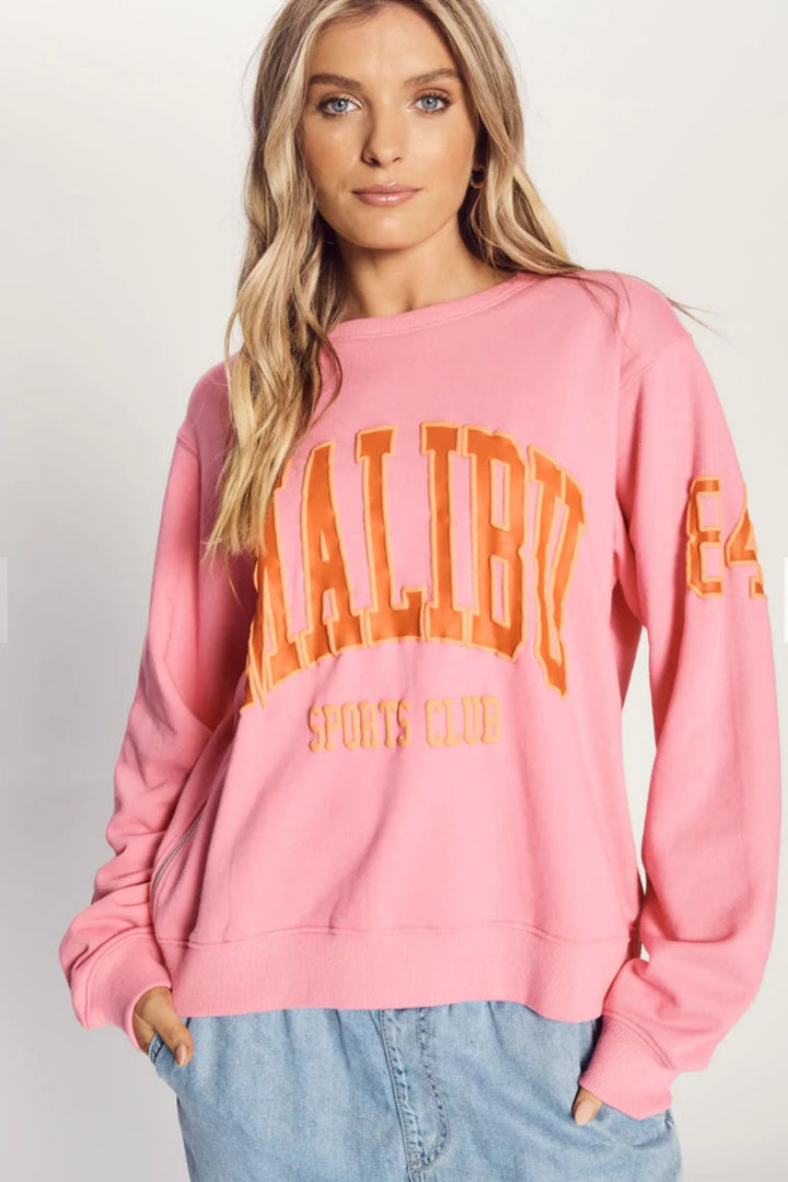 THE SLIM ZIP SWEAT - CANDY PINK MALIBU