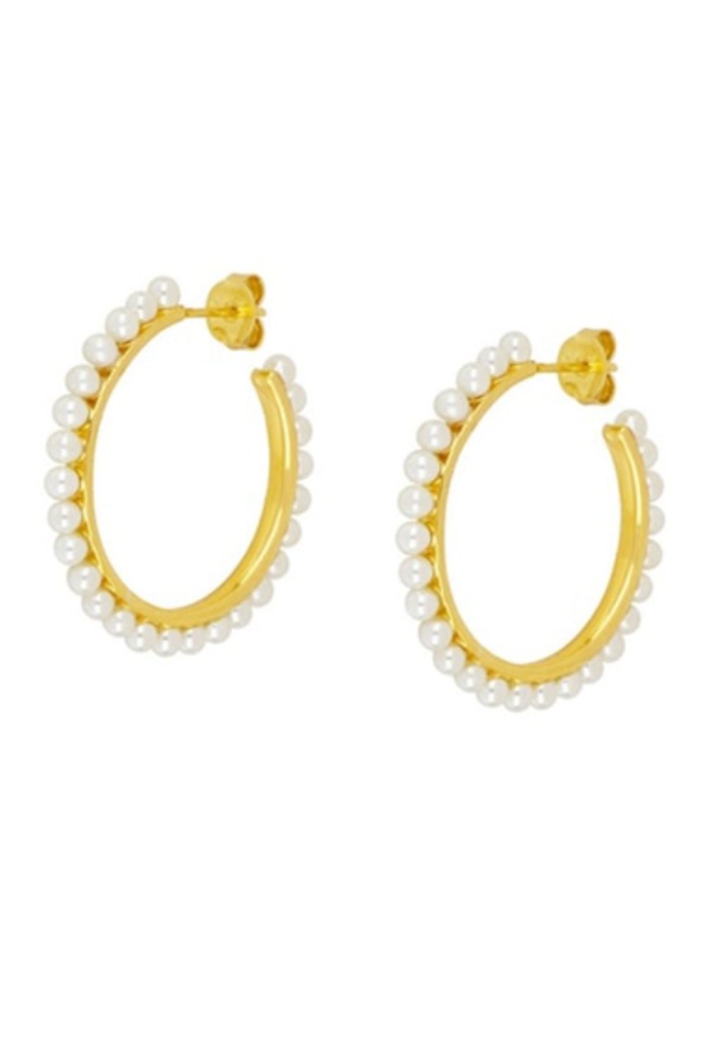 THE KATHLEEN PEARL HOOP - GOLD