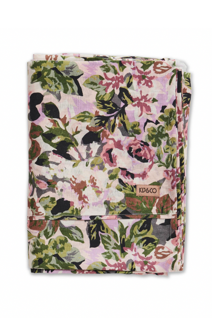 Garden Path Floral Linen Flat Sheet