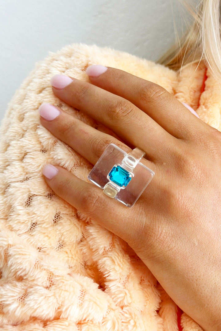 Glam Rock - Knuckle Duster Clear & Turquoise