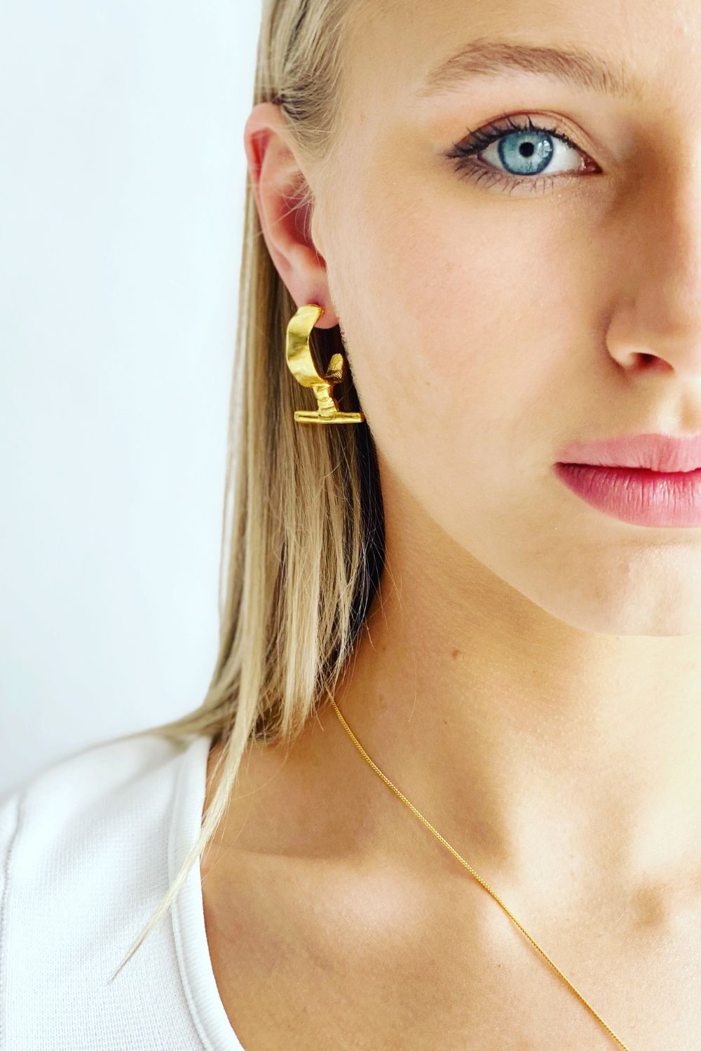 TOGGLE HOOP EARRINGS -  24K gold plating