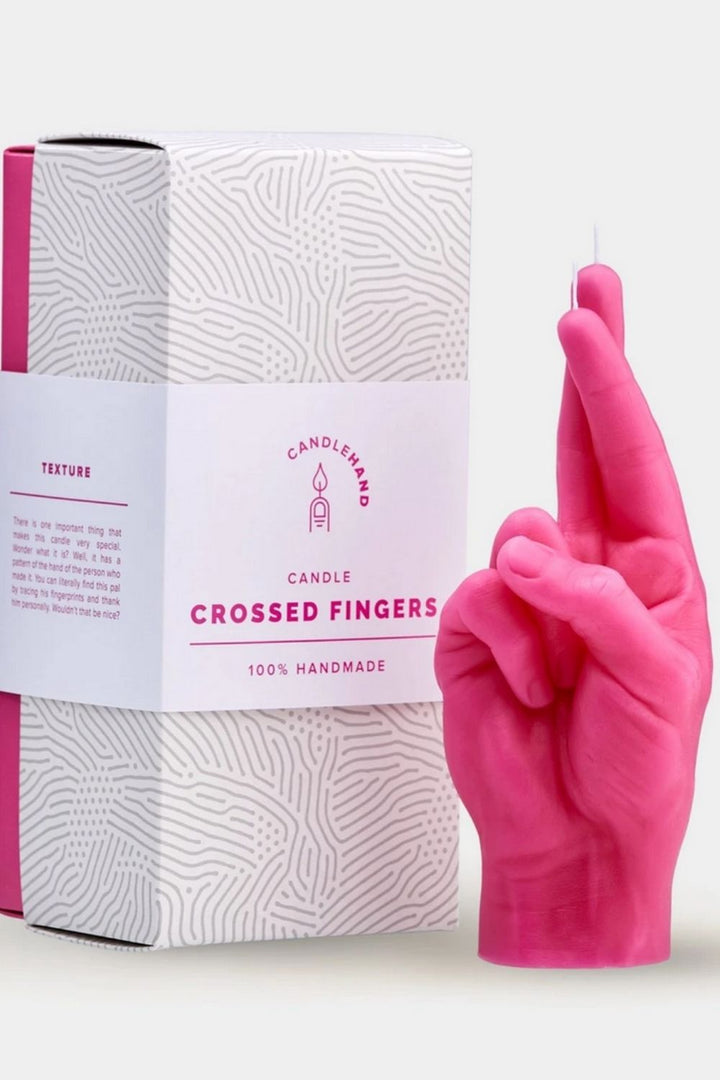 "CROSSED FINGERS" CANDLE HAND GESTURE - PINK