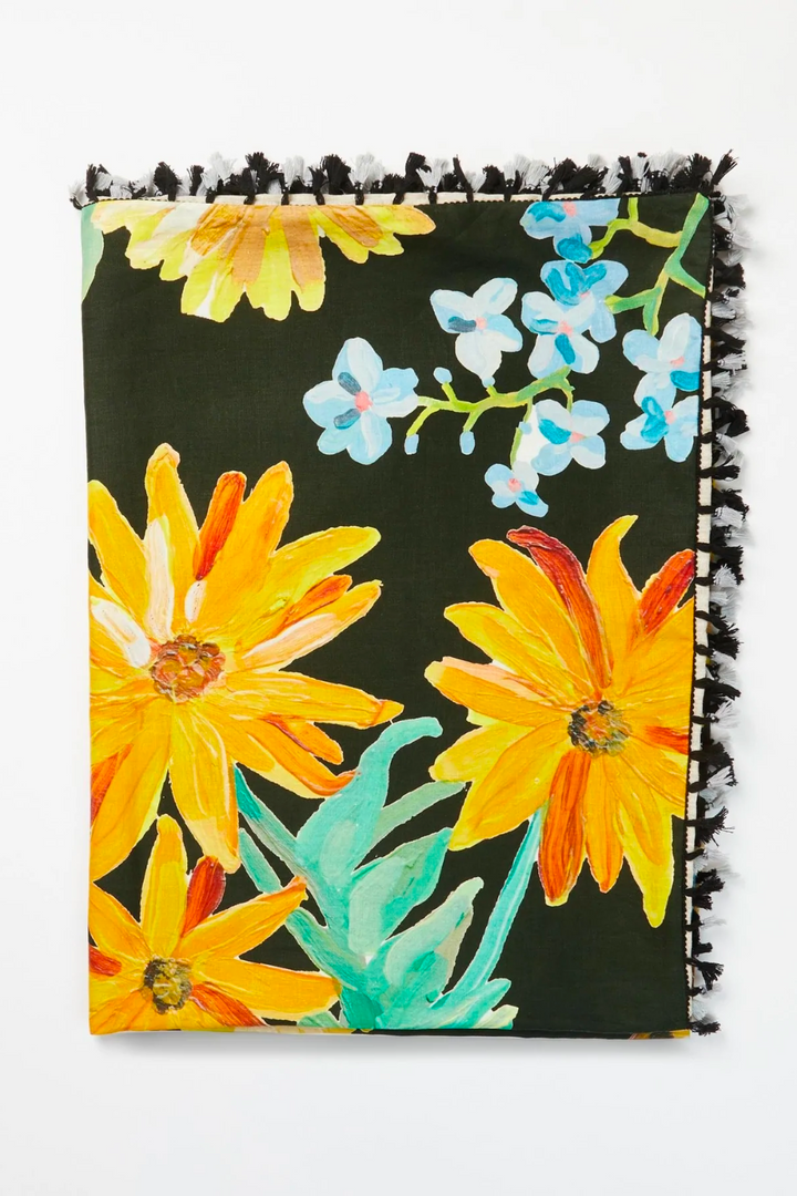 SPRING PATCH DARK GREEN THROW