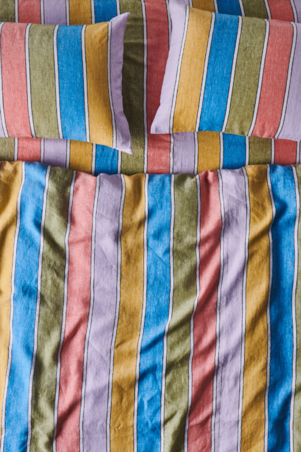Majorca Stripe Woven Linen Pillowcases 2P King Set