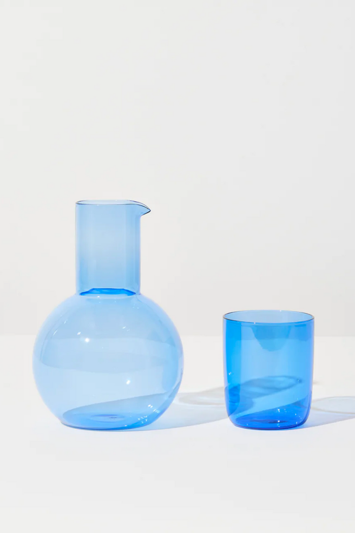 BELLY CARAFE + CUP SET IN BLUE