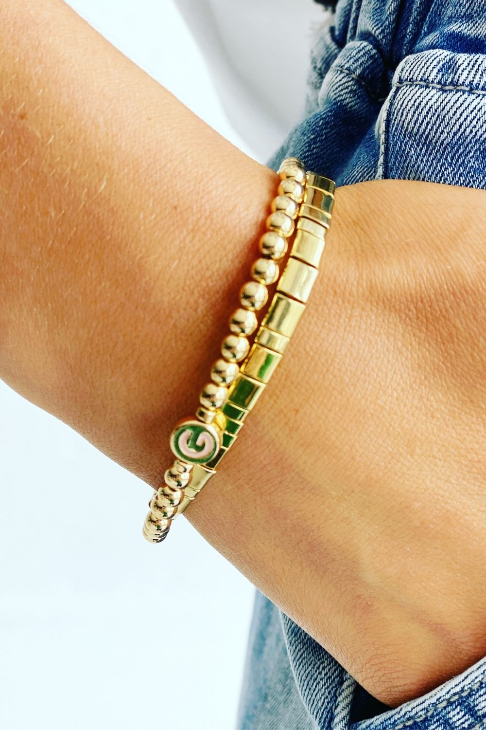 INITIAL BALL BRACELET GOLD
