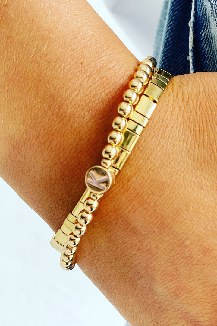 INITIAL BALL BRACELET GOLD