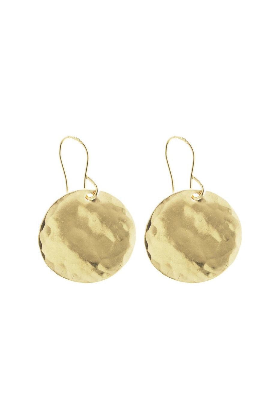LARGE HAMMERED DISK EARRING GOLD - CrateExpectations