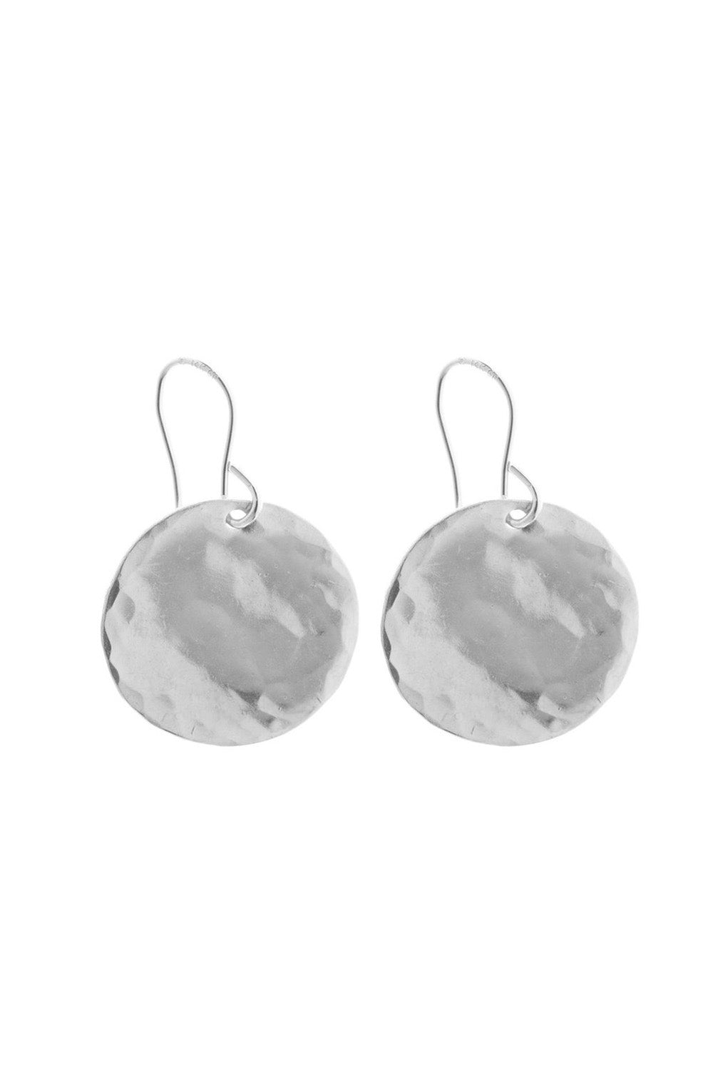 CLASSIC HAMMERED DISK EARRING SILVER - CrateExpectations