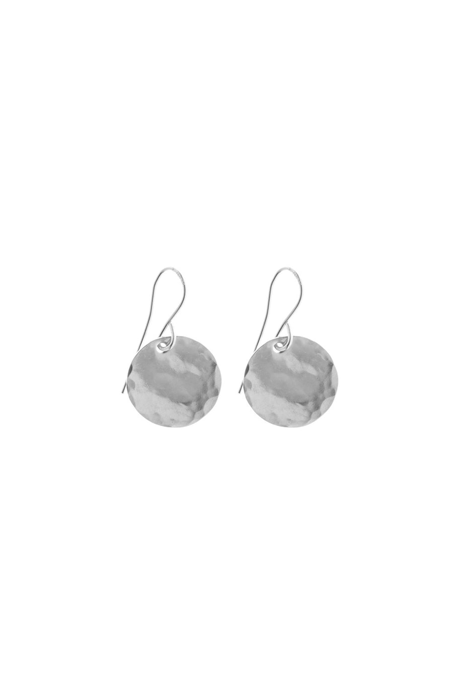MINI HAMMERED DISK EARRING SILVER - CrateExpectations