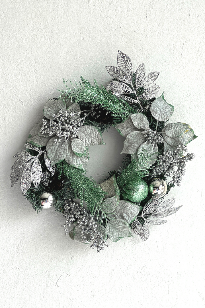 jade and silver wreath