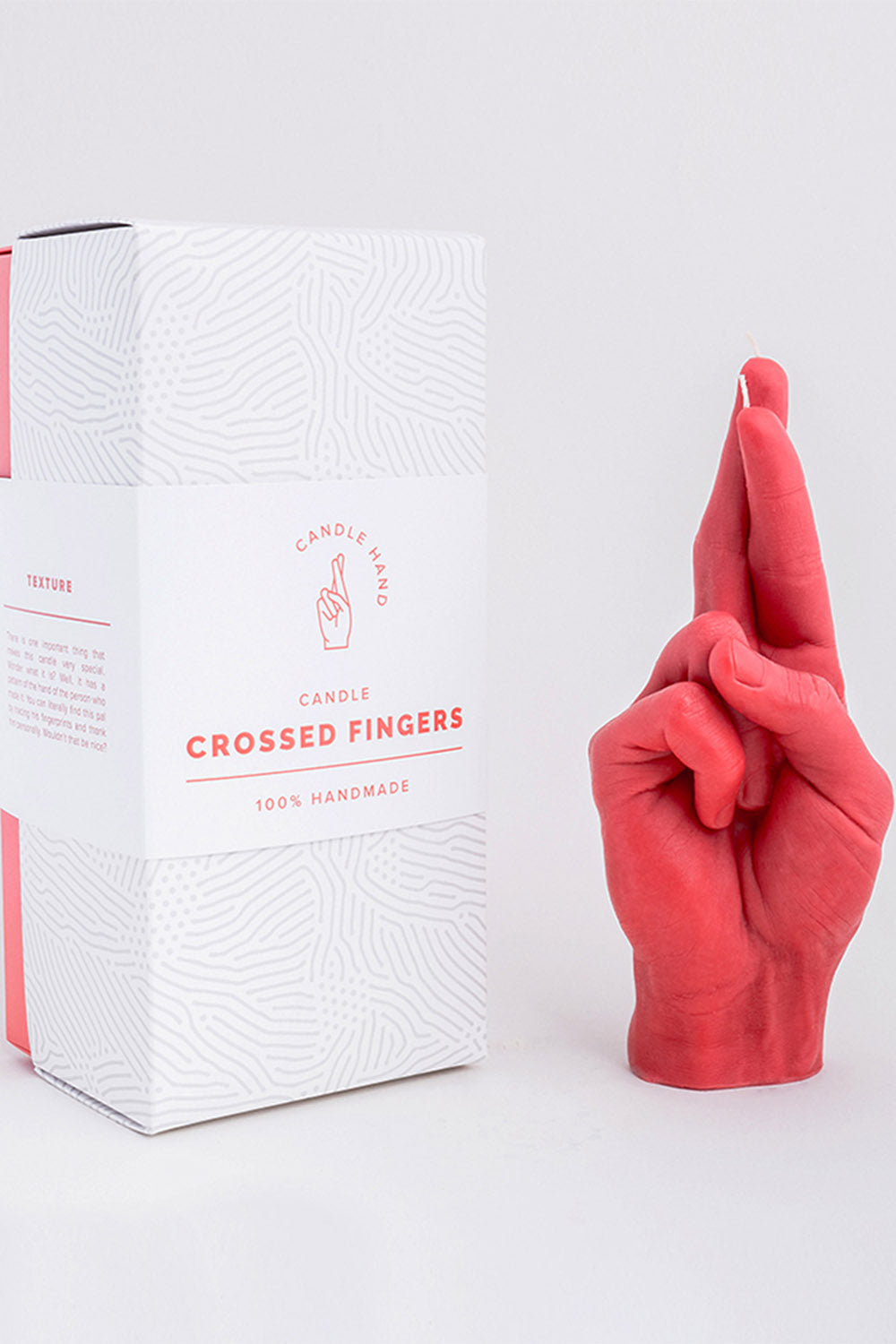 "CROSSED FINGERS" CANDLE HAND GESTURE RED
