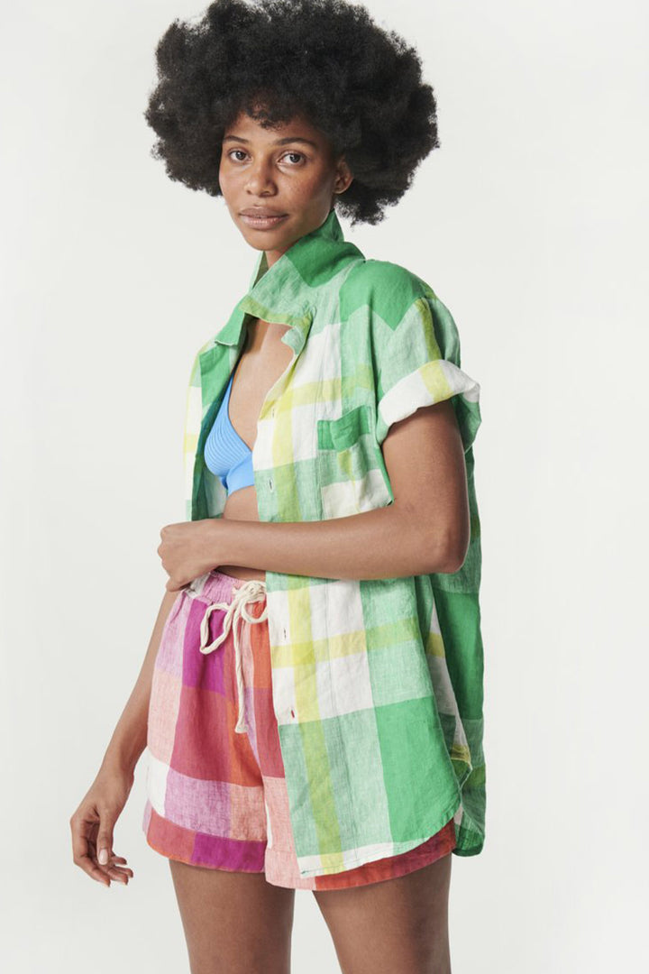SHERBET CHECK SHORTS - LARGE - X LARGE