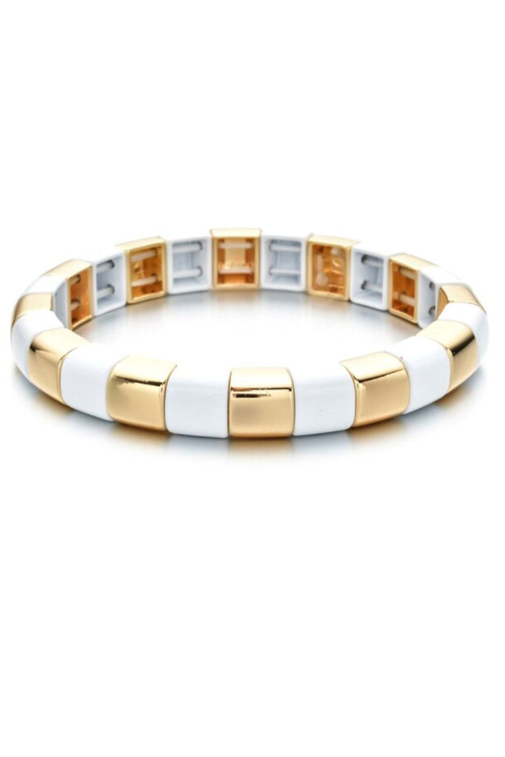 Hip to be square bracelet - white/gold