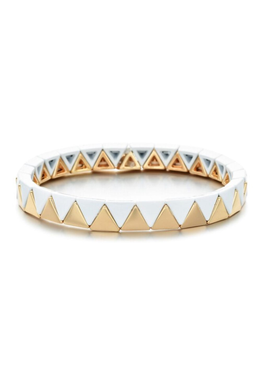 Pyramid bracelet - white/gold