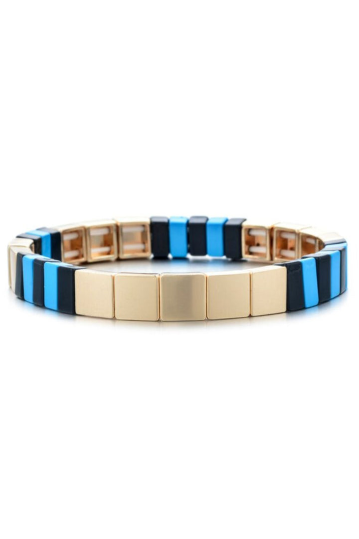 Hip to be square bracelet - blue/black/gold