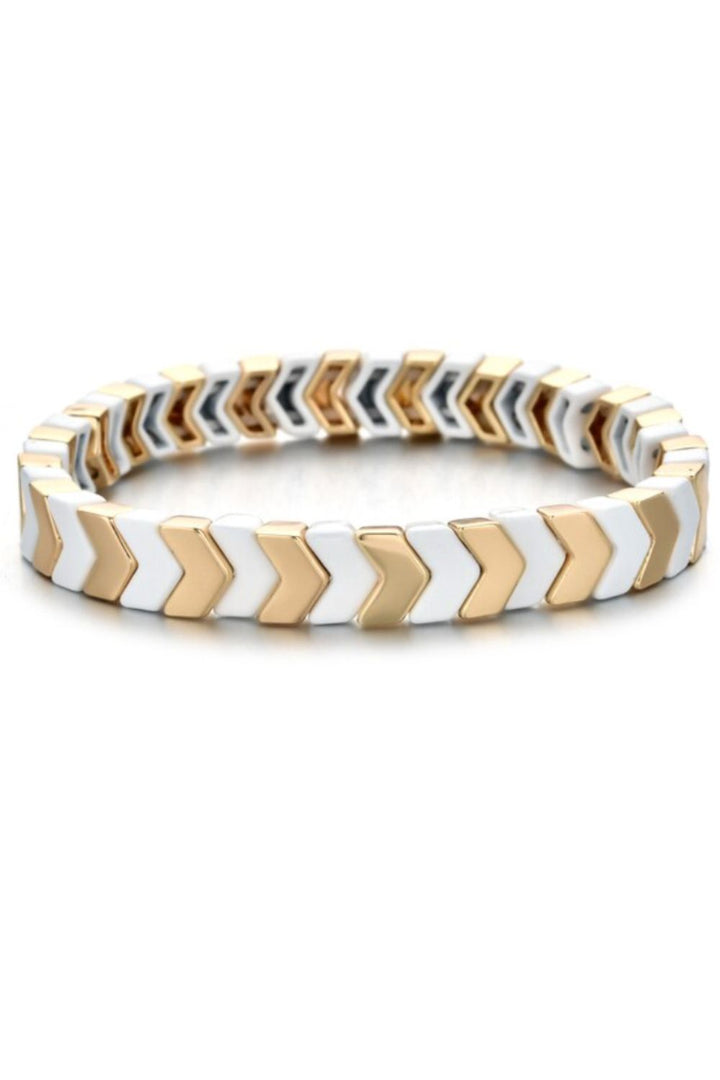 Arrow bracelet - gold/white