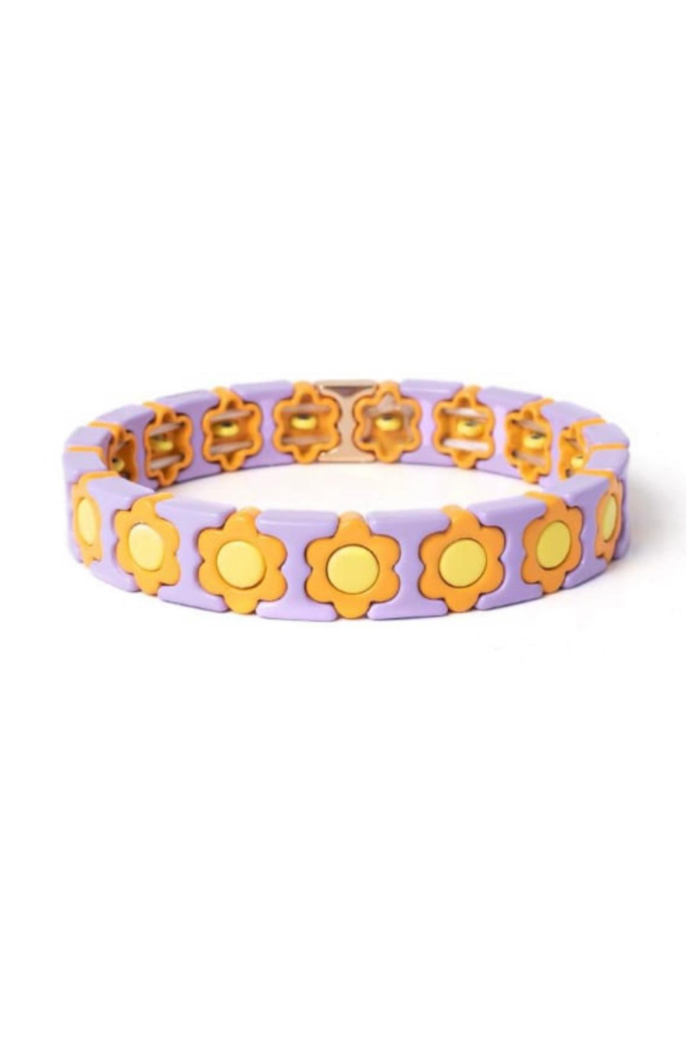 Daisy chain bracelet - Purple/orange/yellow