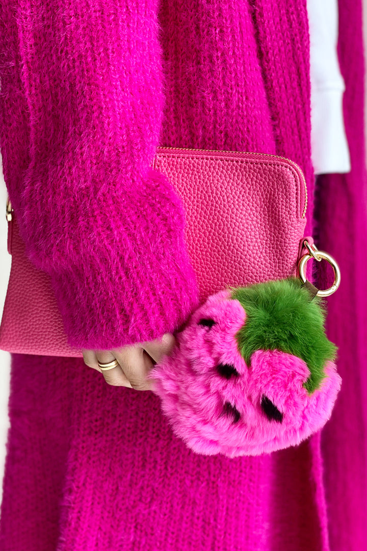 POM POM KEYRING - PINK STRAWBERRY