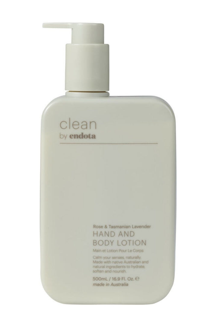 CLEAN by endota Rose & Tasmanian Lavender Hand & Body Lotion 500ml