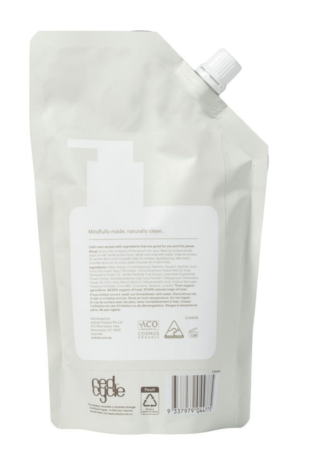 Clean by endota Rose & Tasmanian Lavender Hand & Body Wash 500ml Refil