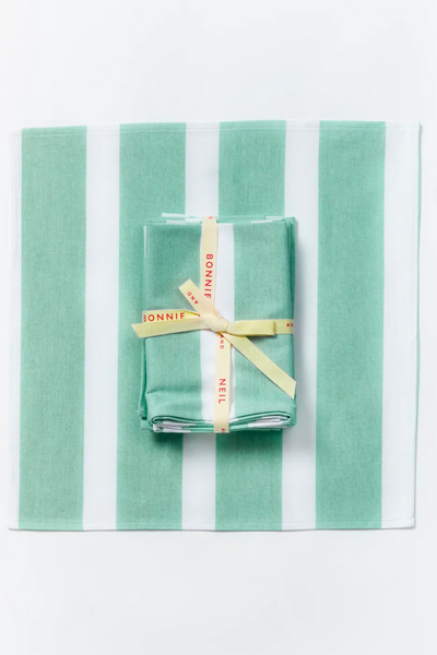 FLORENCE STRIPE PISTACHIO NAPKINS (SET OF 6)